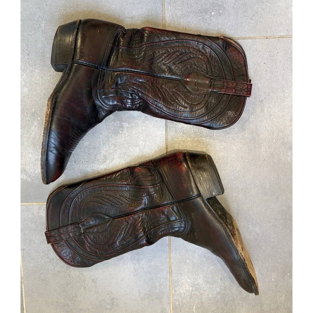 Lucchese Classics Men’s Handmade Black Cherry Western Cowboy Boots Size 9 D